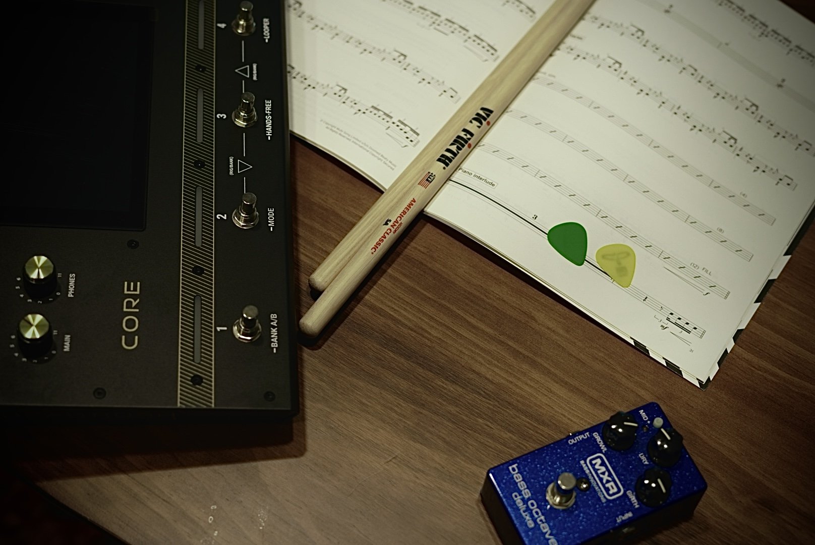 Music gear and sheet music