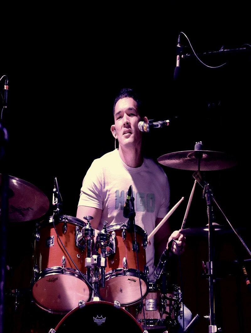 Zi Jaafar performing live on drums